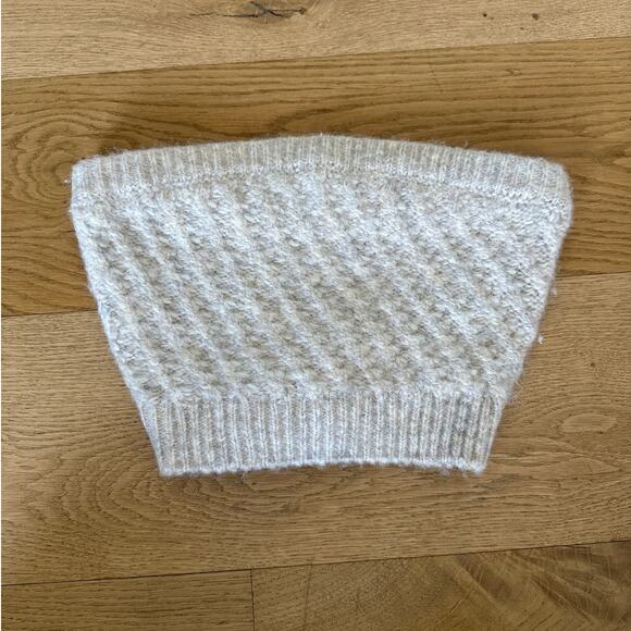 Tularosa - Sweater Knit Strapless Tube Top in Beige - Picture 1 of 3